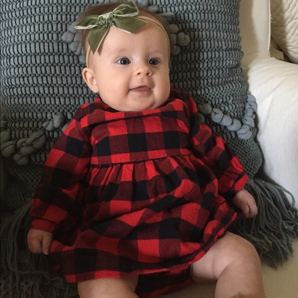 Carter's Dresses Buffalo Plaid Baby Girls Dress With Bloomers